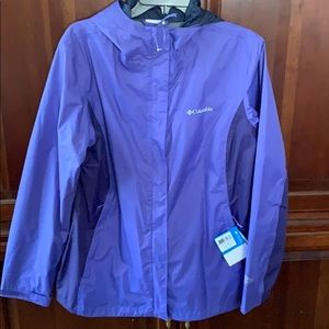 Columbia purple rain coat.  Windbreaker
